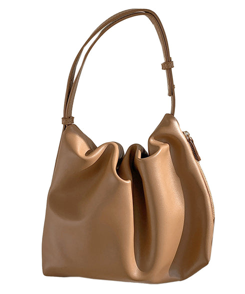 ショルダーバッグ 韓国風 ギャザーバッグ レディース ワンハンドルバッグ フェイクレザー トートバッグ 2way 肩掛けバッグ おしゃれ PUレザー 大人可愛い鞄 77XDD-001